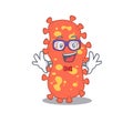 Mascot design style of geek bacteroides with glasses