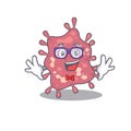 Mascot design style of geek haemophilus ducreyi with glasses Royalty Free Stock Photo