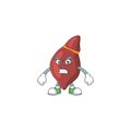 Mascot design style of liver with angry face