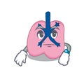 Mascot design style of lung with waiting gesture