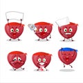 Mascot design style of red love gummy candy character as an attractive supporter