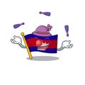 Mascot flag cambodia with in character juggling