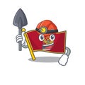 Mascot flag montenegro with in miner character Royalty Free Stock Photo