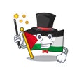 Mascot of Flag palestine Scroll performance as a Magician style
