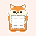 Mascot Fox Animal Frame Or Notebook Label On Peach Royalty Free Stock Photo