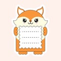 Mascot Fox Animal Frame Or Notebook Label On Peach Royalty Free Stock Photo