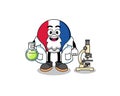 Mascot of france flag as a scientist