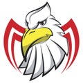 Mascot Head of an Eagle in the form of the stylized tattoo, logo
