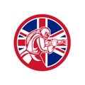 British Sandblaster Abrasive Blasting Union Jack Flag Circle