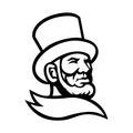 Abraham Lincoln Head Mascot Black and White Royalty Free Stock Photo