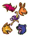 African and Australian Wildlife Sports Mascot Collection