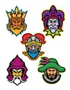 Medieval Royal Court Mascot Collection Royalty Free Stock Photo