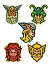 Norse Gods Mascot Collection Royalty Free Stock Photo