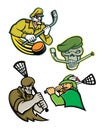 Military Warriors Lacrosse and Ice Hockey Mascot Collection Royalty Free Stock Photo