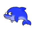 Mascot Illustration of a cute blue dolphin Smiling