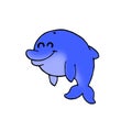 Mascot Illustration of a cute blue dolphin Smiling