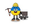 Mascot Illustration of ukraine flag miner Royalty Free Stock Photo