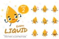 Mascot images of the Yellow Liquid. First set. Vector Illustration