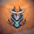 Illustrate Your Team Spirit with a Cowboy Robot: Mascot Logo and Gaming Design Vector - T-Shirt Printing and Esport Emblems!