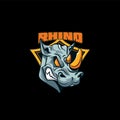 Rhino Logo Design, Mascot Logo Design Template for Sports Teams