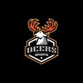 Deers Logo Design, Mascot Logo Design Template for Sports Teams