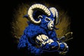 Rampaging with Spirit: The Exciting Mascot of the Los Angeles Rams, Generative AI Royalty Free Stock Photo