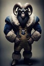 Rampaging with Spirit: The Exciting Mascot of the Los Angeles Rams, Generative AI Royalty Free Stock Photo