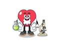Mascot of love as a scientist