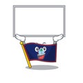 A mascot picture of flag guam raised up board