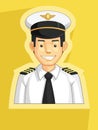 Mascot Pilot Air Force Officer Profile Avatar Cartoon Illustration