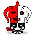 mascot red devil bone cute