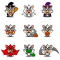 Mascot set bundle halloween cat