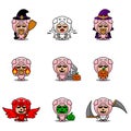 Mascot set bundle halloween pig