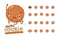 Mascot Set of the mini cookie. Twenty Mascot poses. Isolated Vector Illustration