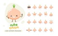 A Mascot Set of the Onion. Isolated Vector Illustration