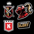 Mascot Sport Logo Set of Knight Warrior Royalty Free Stock Photo