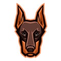 Mascot stylized doberman head.