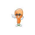 Mascot super cool in the chicken thigh cartoon Royalty Free Stock Photo