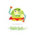 Mascot super hero cheerful ball