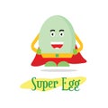 Mascot super hero cheerful egg