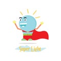 Mascot super hero cheerful light