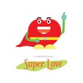 Mascot super hero cheerful love