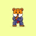 Mascot tiger martial arts tiger pencak silat illustration