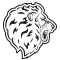 Mascot Wild Roaring Lion Head Royalty Free Stock Photo