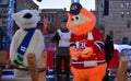 Mascot Youppi! and Polar bear