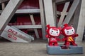 Mascots in Olympic Green Park in Beijing, China