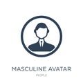 masculine avatar icon in trendy design style. masculine avatar icon isolated on white background. masculine avatar vector icon