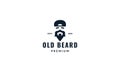 Masculine beard with hat logo design vintage or retro