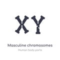 masculine chromosomes outline icon. isolated line vector illustration from human body parts collection. editable thin stroke