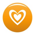 Masculine heart icon orange